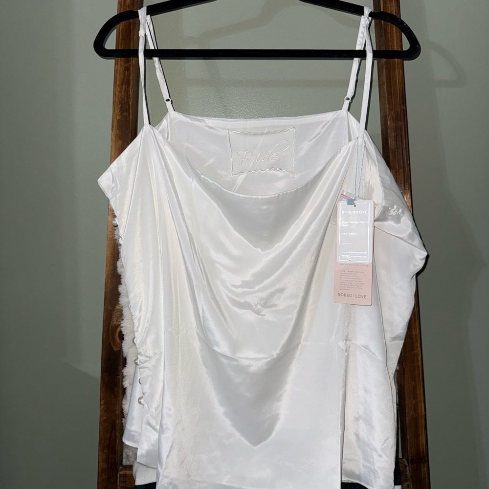 White Satin Bridal Cowl Neck Camisole